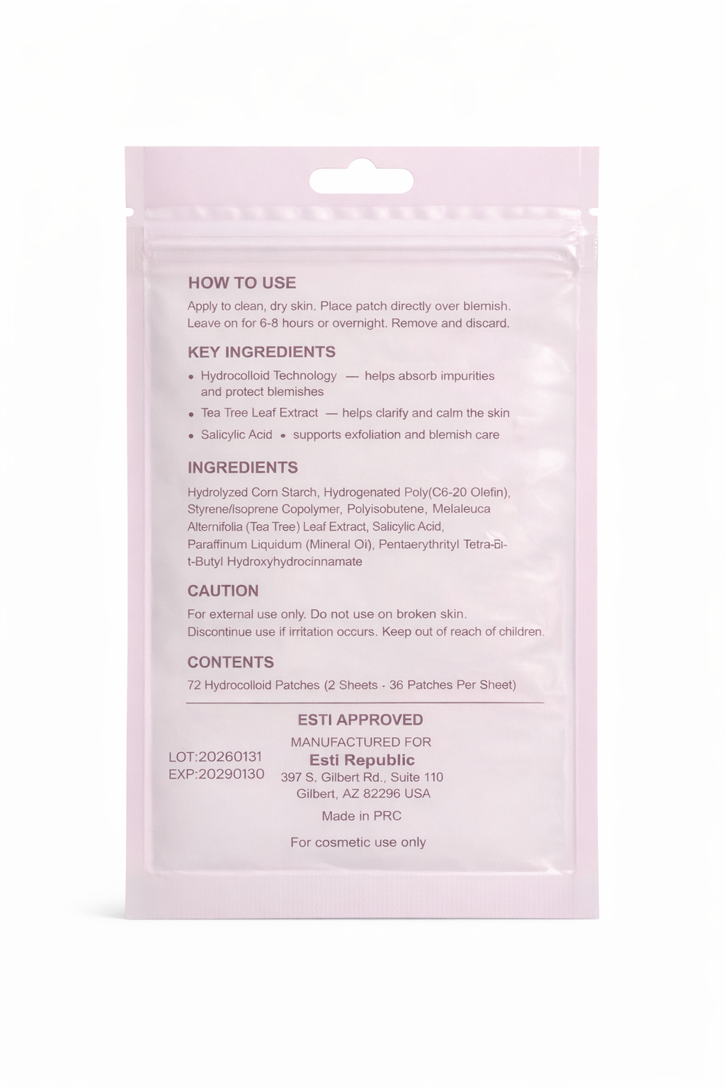 Crystal Clear Hydrocolloid Pimple Patches